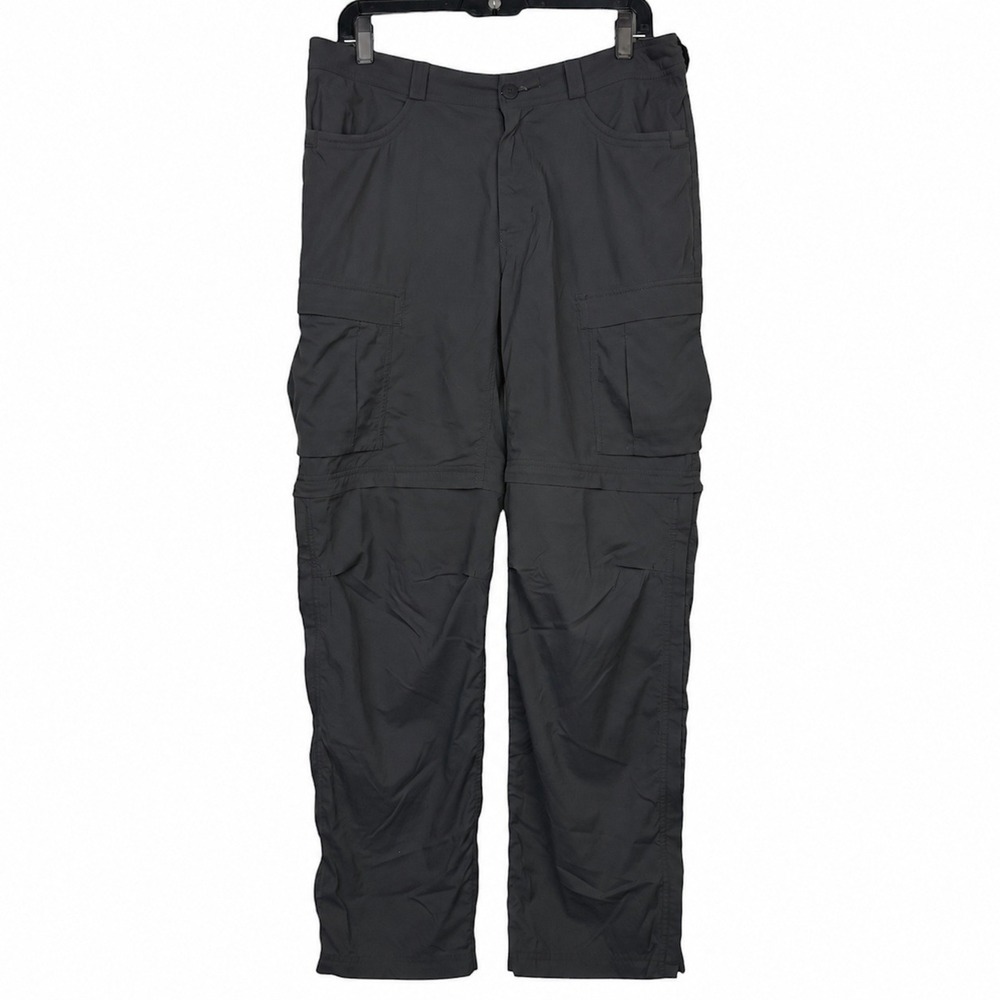 REI Co-op Sahara CONVERTIBLE Cargo Hiking Pants Mens 34x32 Gray Stretch Zip Off